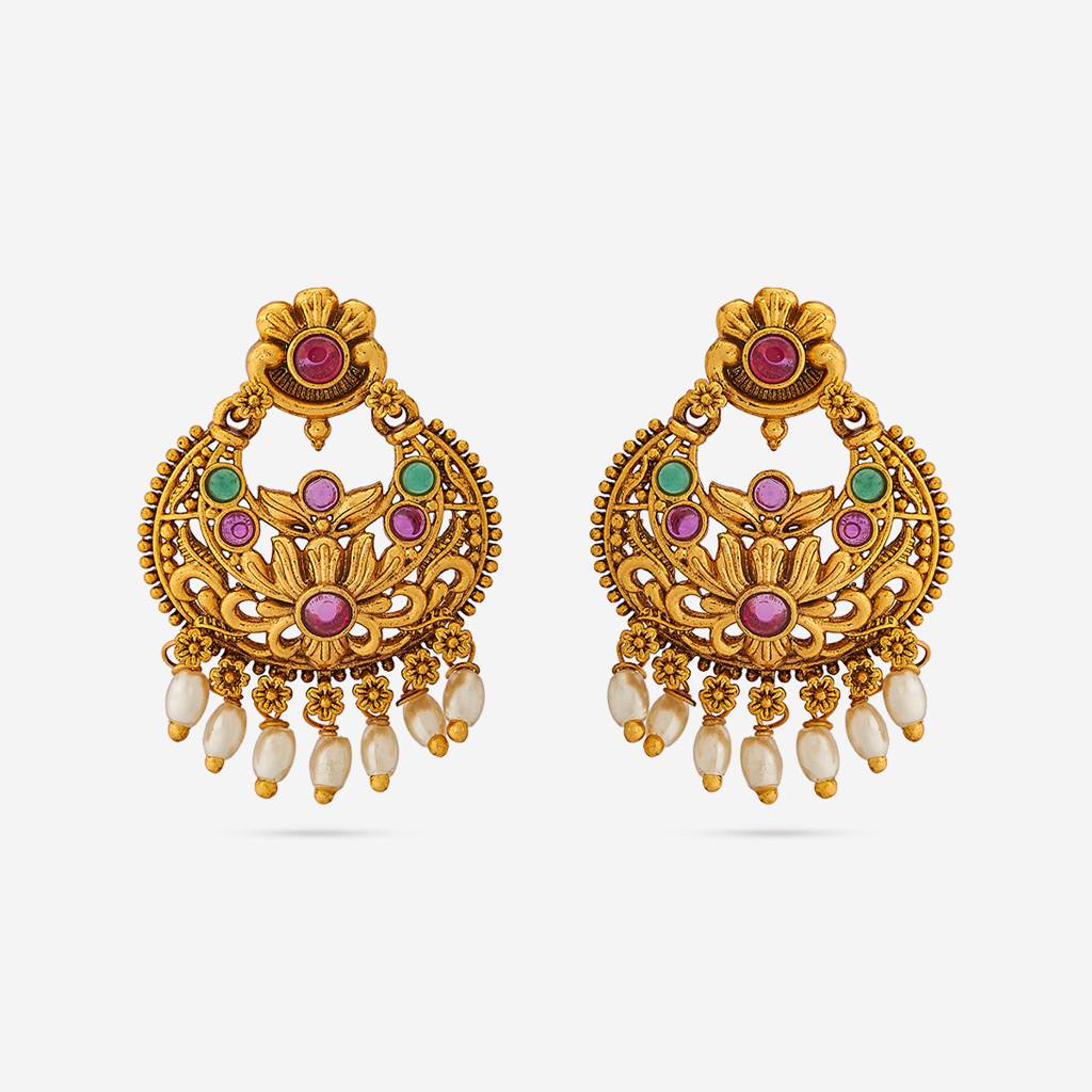 Kushal'S Fashion Jewellery Plated Ethnic Antique Chandbali Earrings-186026 : 443637