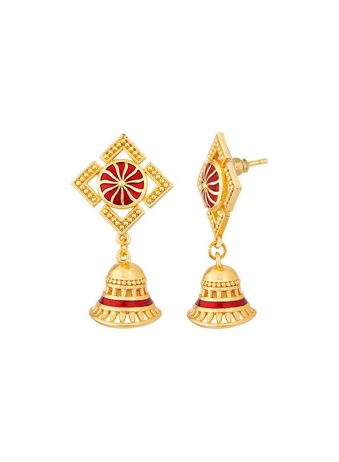 Temple Bell Tiny Jhumka Earrings : 8907617916415