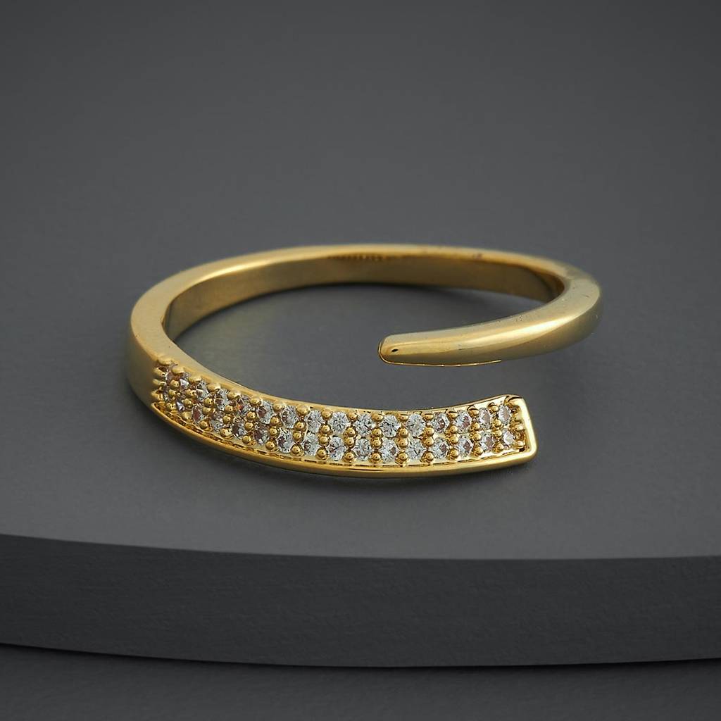 Kushal'S Fashion Jewellery White Gold-Plated Party Trendy Zircon Finger Ring-186757 : 445272