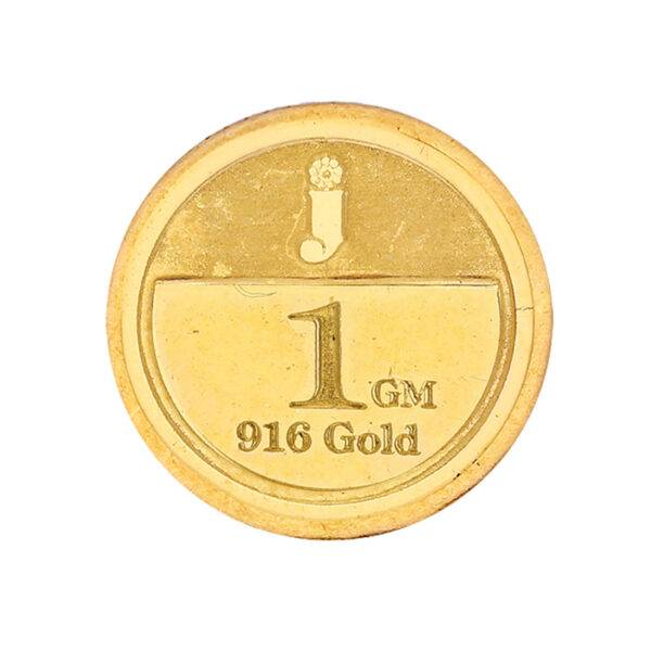 Sri Jagdamba Pearls 1 Gram 22Kt (916) Hall Marked Lakshmi Gold Coin : SJPGC01