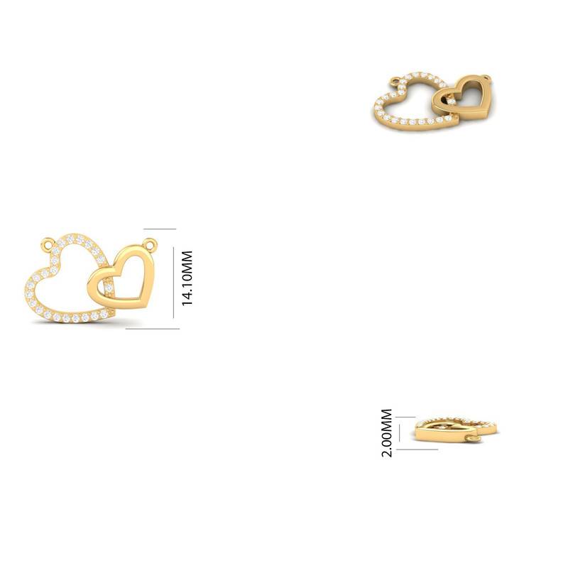 Interlocking Hearts Moissanite Necklace : TGDP-292-Y