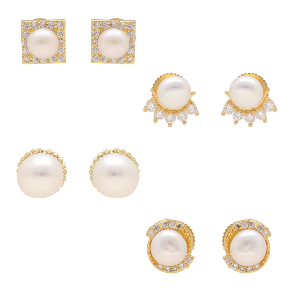 Angara Combo Of 4 Pair Earrings : JPER-23-915