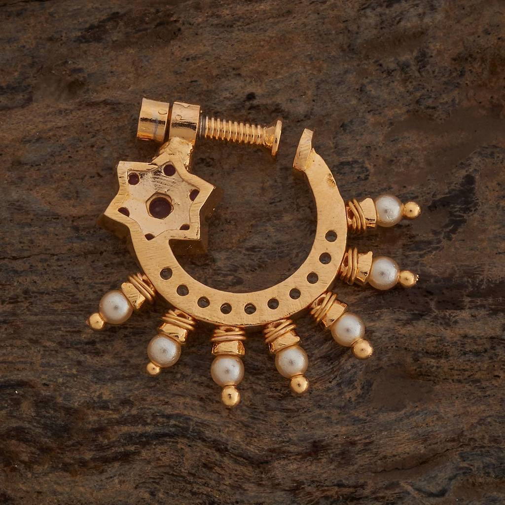 Kushal'S Fashion Jewellery  Plated Ethnic Zircon Nath -442895 : 442895