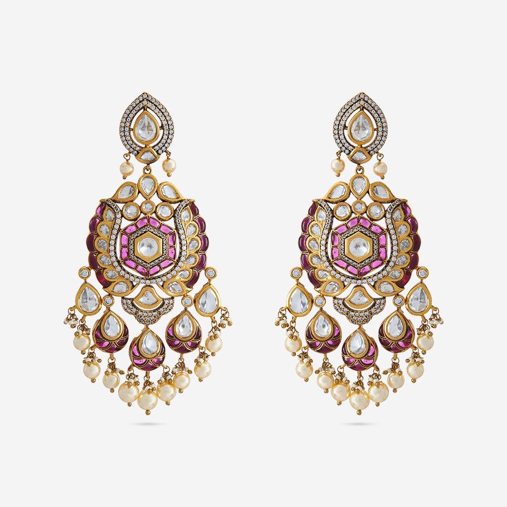 Ethnic Kundan Drops-182290 : 435442
