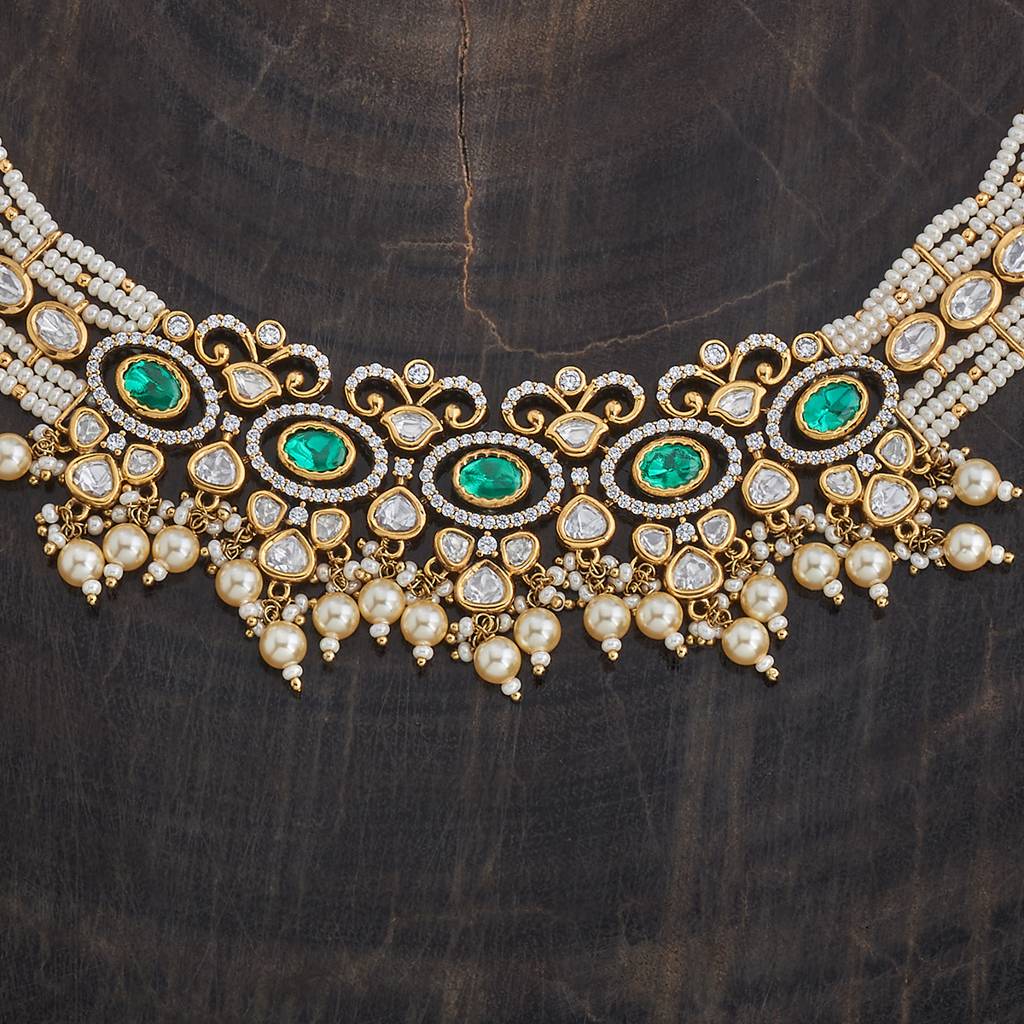 Kushal'S Fashion Jewellery Gold-Plated Ruby & Kundan Jewellery Set-149211 : 437839