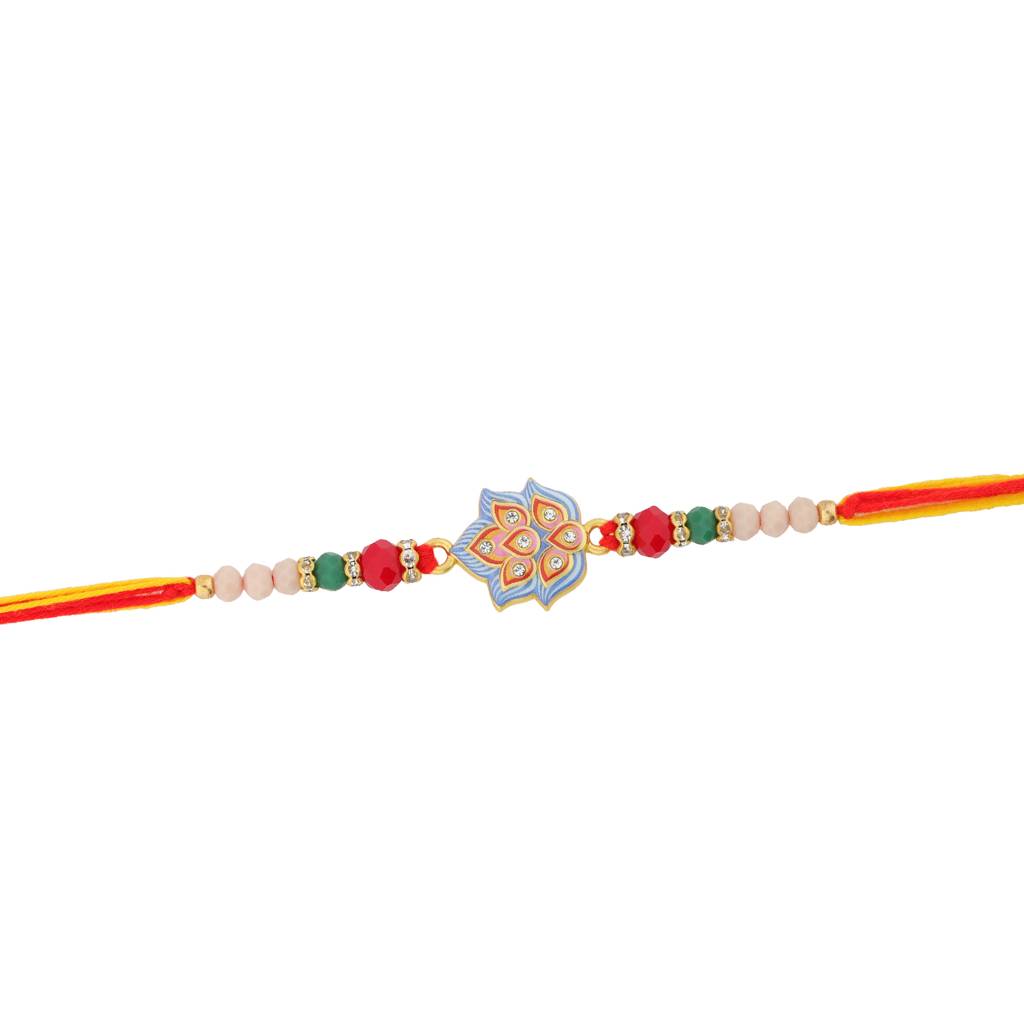 Handcrafted Enameled Designer Thread Rakhi For Brother : 8905124561630