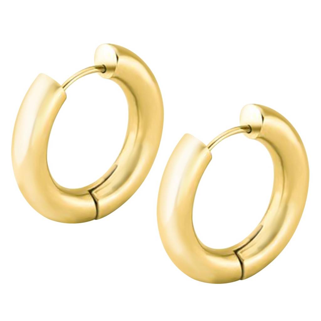 Gold Plated Small Hoop Huggie Bali Earrings Fancy Stylish Fashion Jewellery For Men & Boys : PX9ME42G