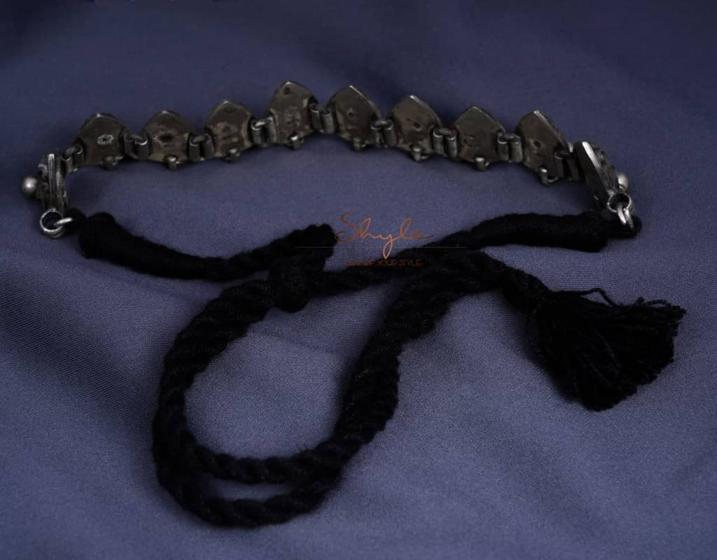 Mizoya Dual Peacock Ball Drop Intricate Choker : SN1107