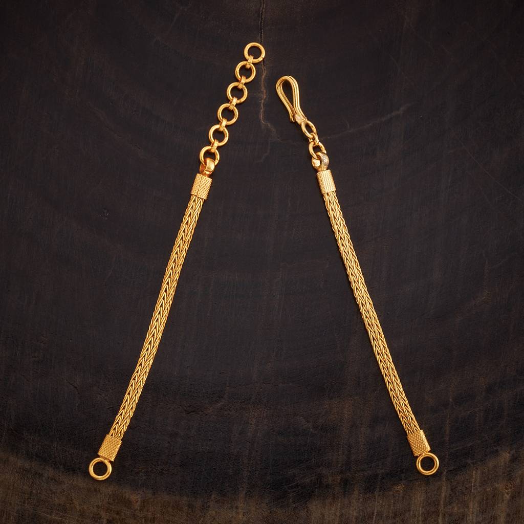 Kushal'S Fashion Jewellery Gold Oxidised Gold-Plated Ethnic 92.5 Pure Silver Temple Chain Necklace-163617 : 406604