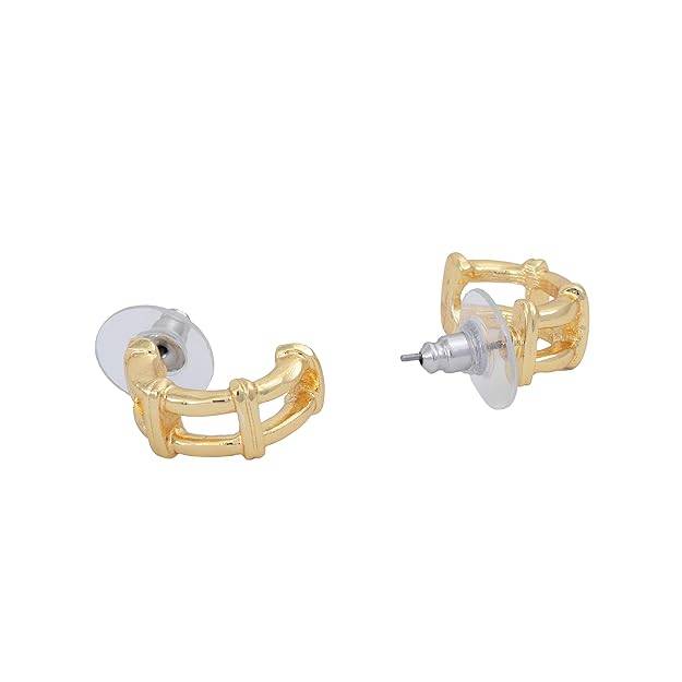 Chic Gold Finish Modern Stud Earrings For Women Girls Work & Daily Use : 5010125-IGER