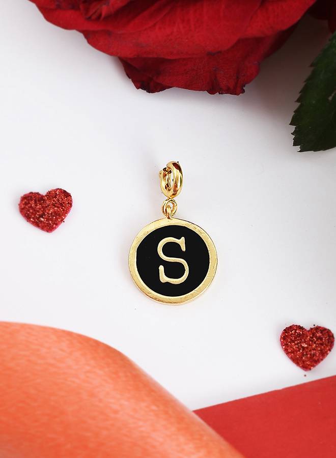 Valentine'S Day Collection Alphabet Black Enamel Charm : 8905124491760