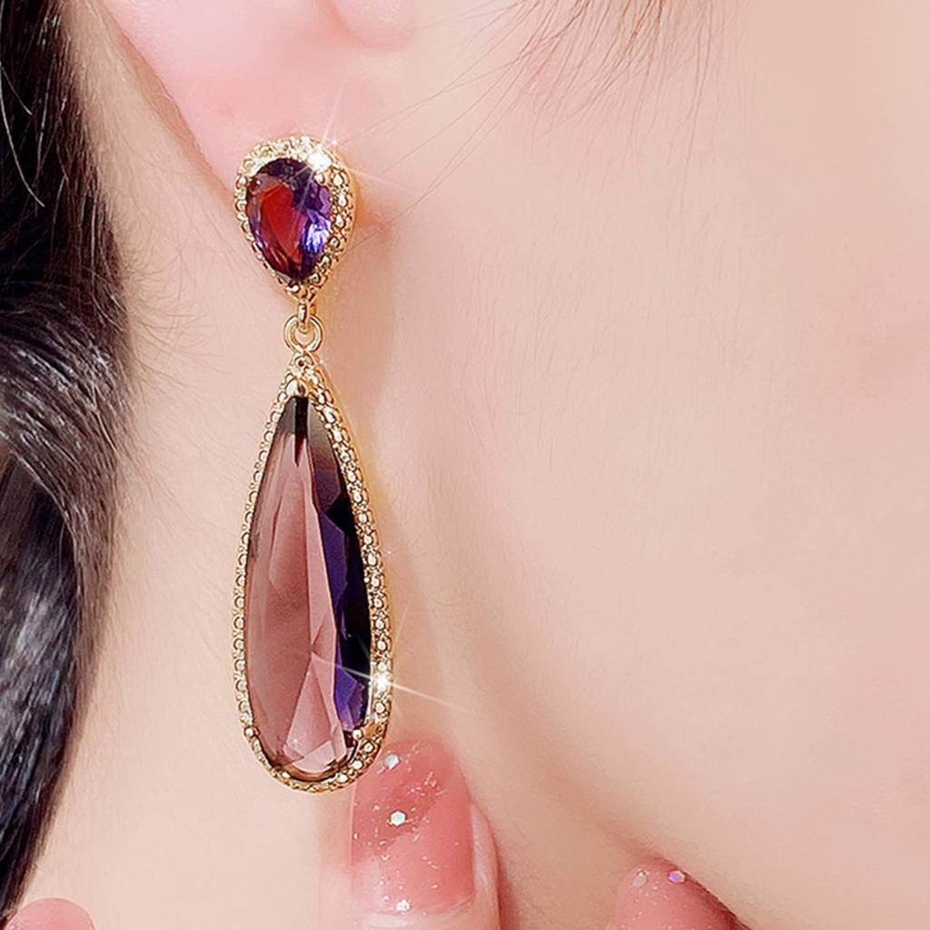 Crystal Studded Gold Plated Dangle Earrings Fashion Wear Stylish Jewellery Gift For Girls & Women (Px8E78Grn) : PX8E78P