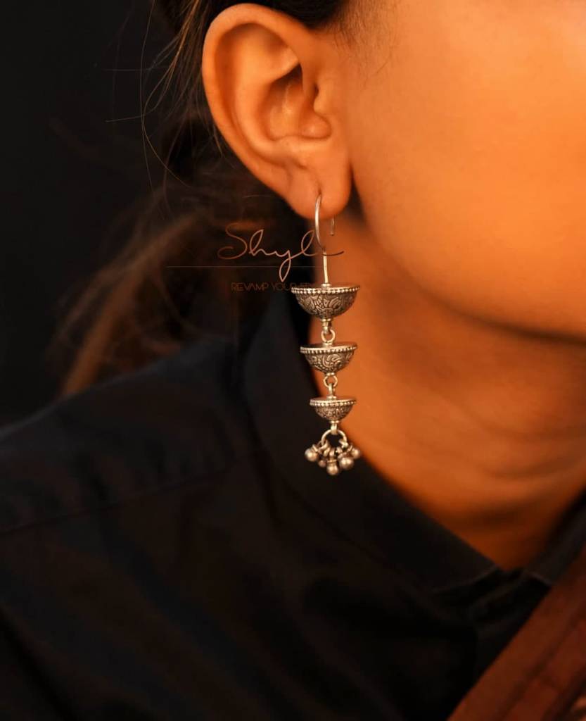 Adya Textured Layered Fish Hook Earrings : SE7008