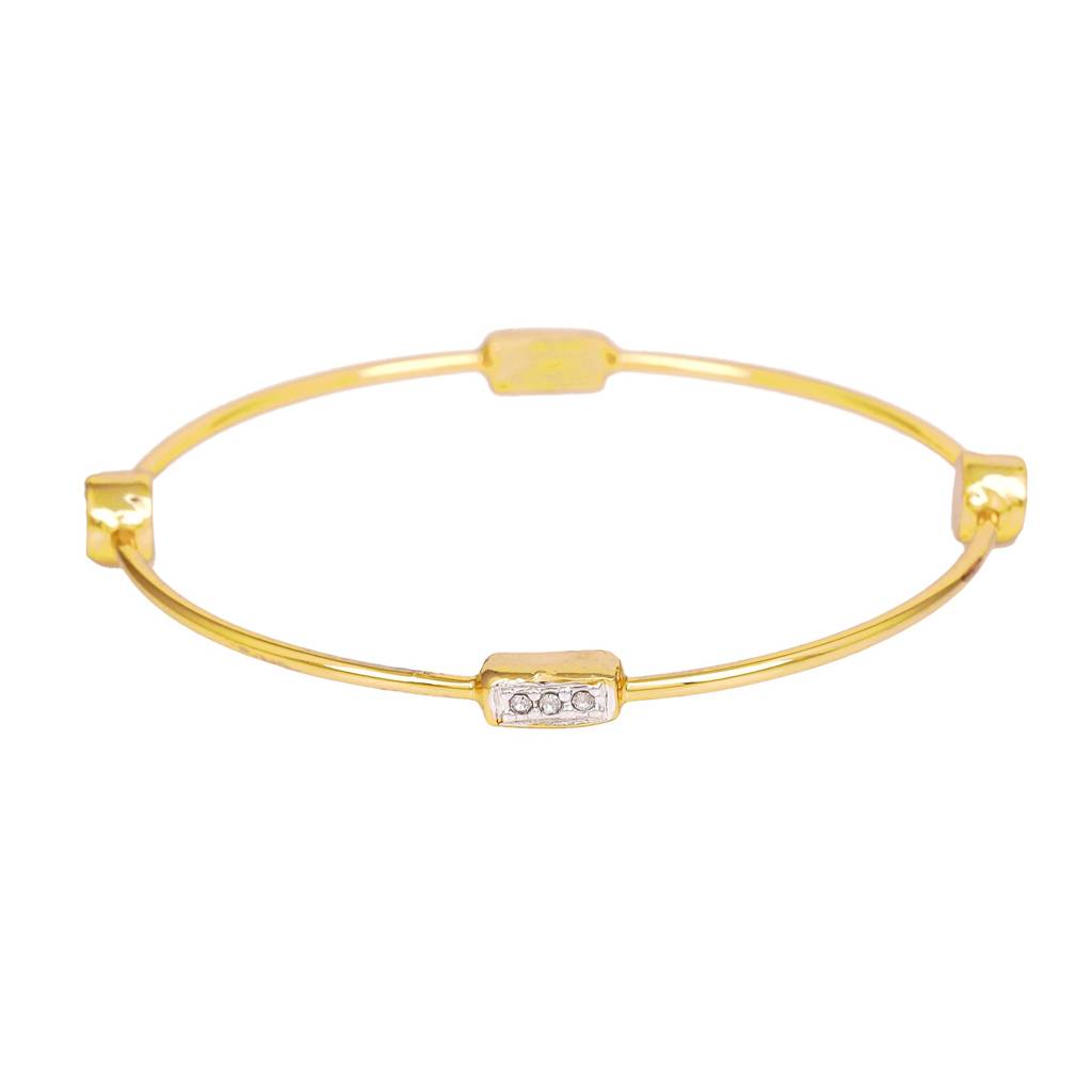 Estele Gold & Rhodium Plated White Austrian Crystal Stone Kada Bracelet For Girls And Women : 251BR