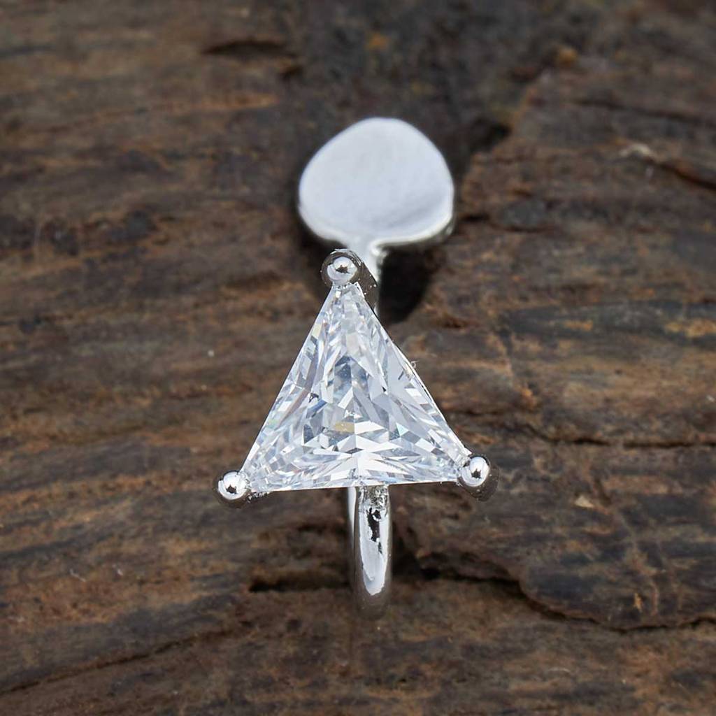 Kushal'S Fashion Jewellery White Gold-Plated Party Zircon Nosepin-392813 : 392813