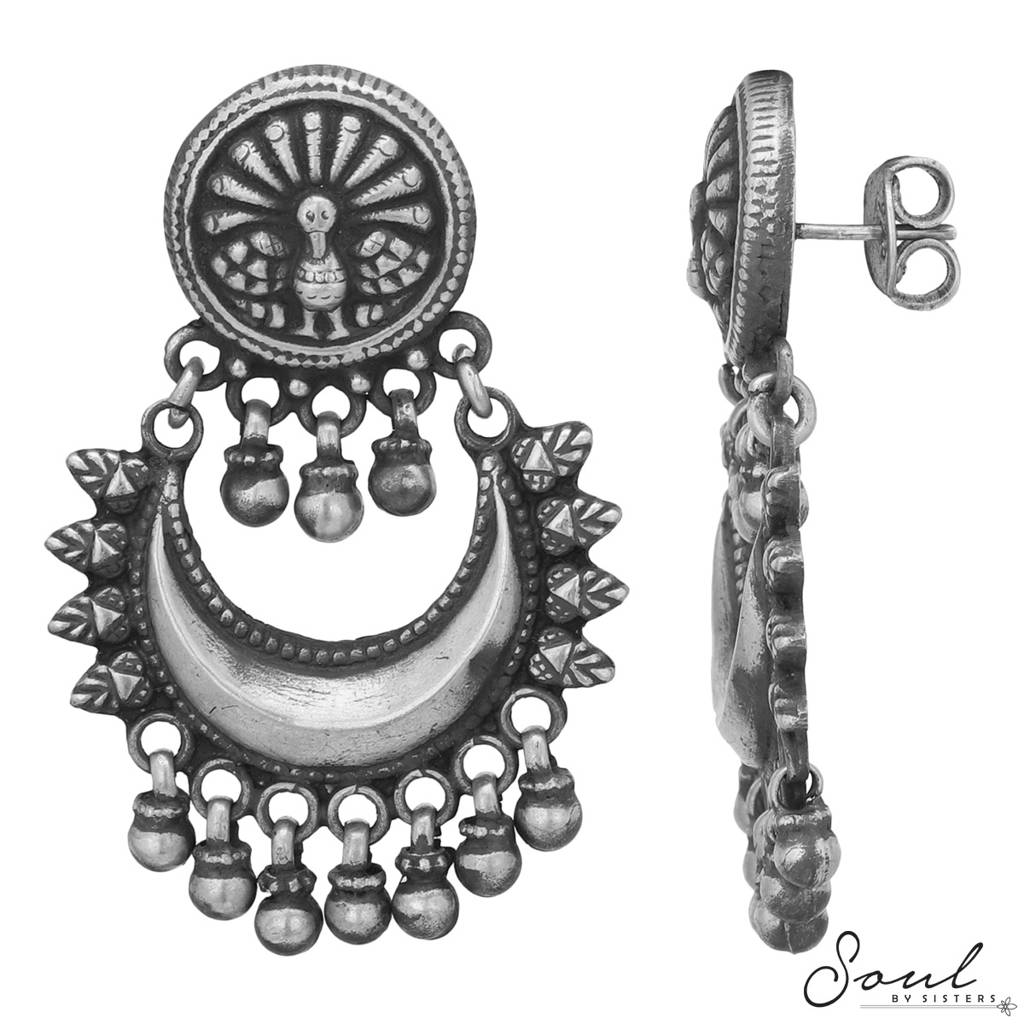 Chaand Baalis With Peacock Studs : SSE335