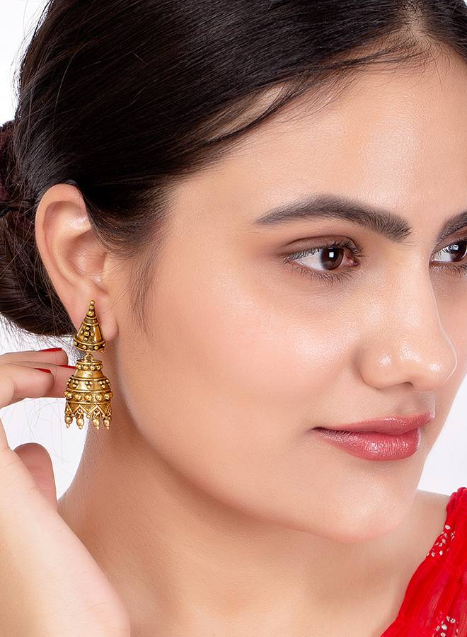 Rava Ball Gungroo Drop Jhumka Earrings : 8905124135572