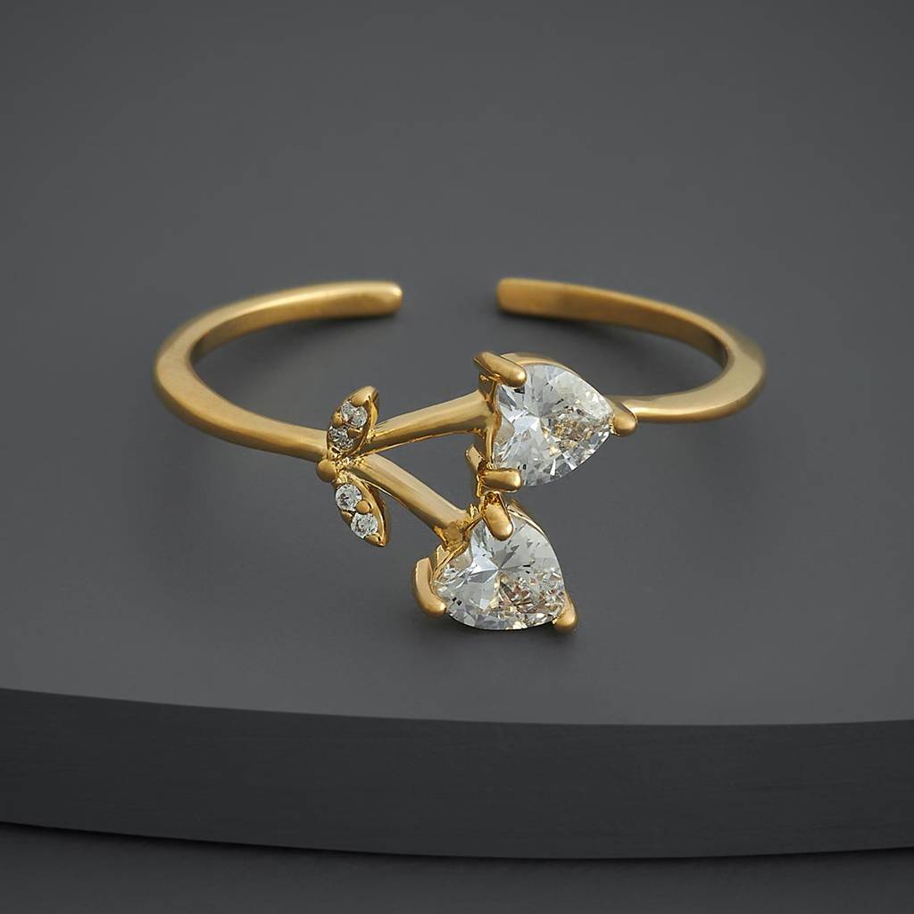 Kushal'S Fashion Jewellery White Gold-Plated Party Trendy Zircon Finger Ring-186815 : 445382