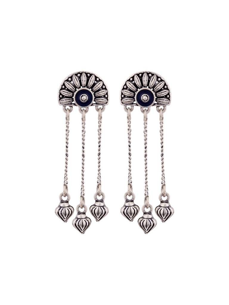 Mandala Half Moon Tassels Earrings : 8907617912370