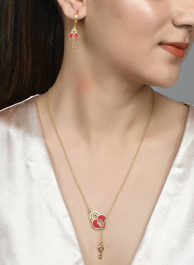 Valentine'S Day Collection Heart And Key Pendant Set : 8905124490770