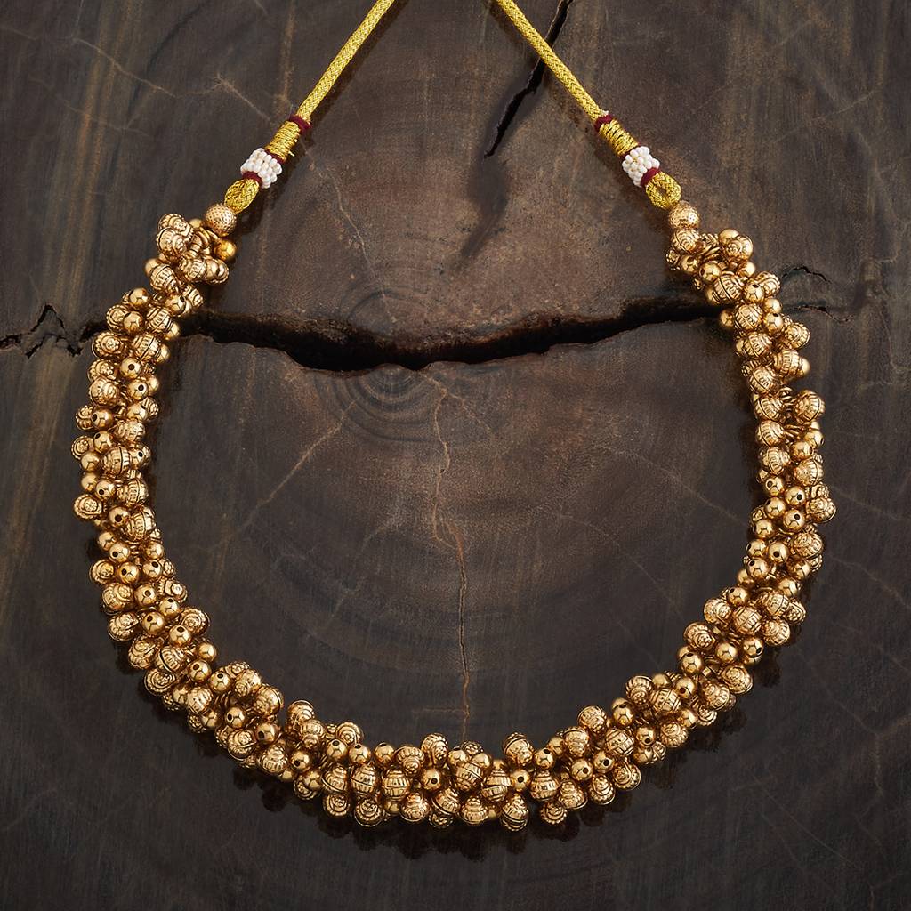 Kushal'S Fashion Jewellery Gold-Plated Festive Antique Necklace-176873 : 424104