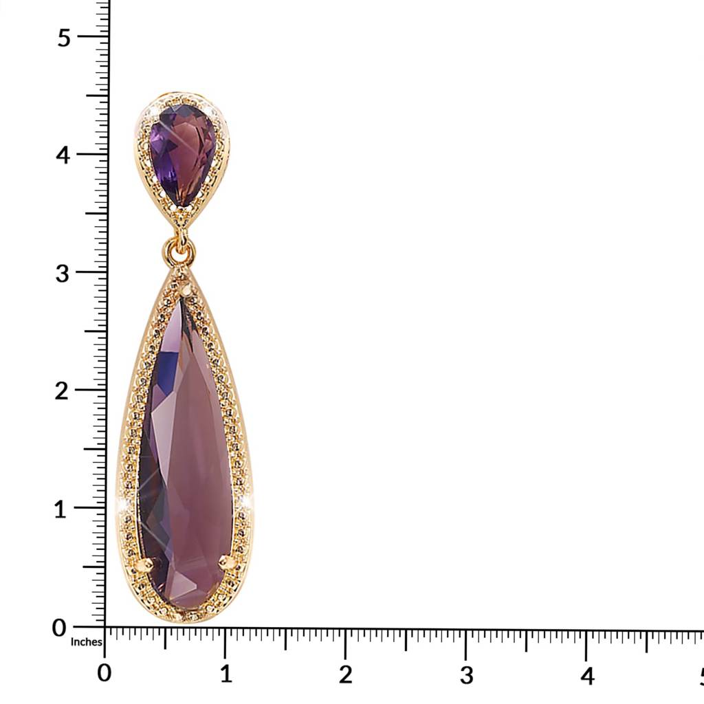 Crystal Studded Gold Plated Dangle Earrings Fashion Wear Stylish Jewellery Gift For Girls & Women (Px8E78Grn) : PX8E78P