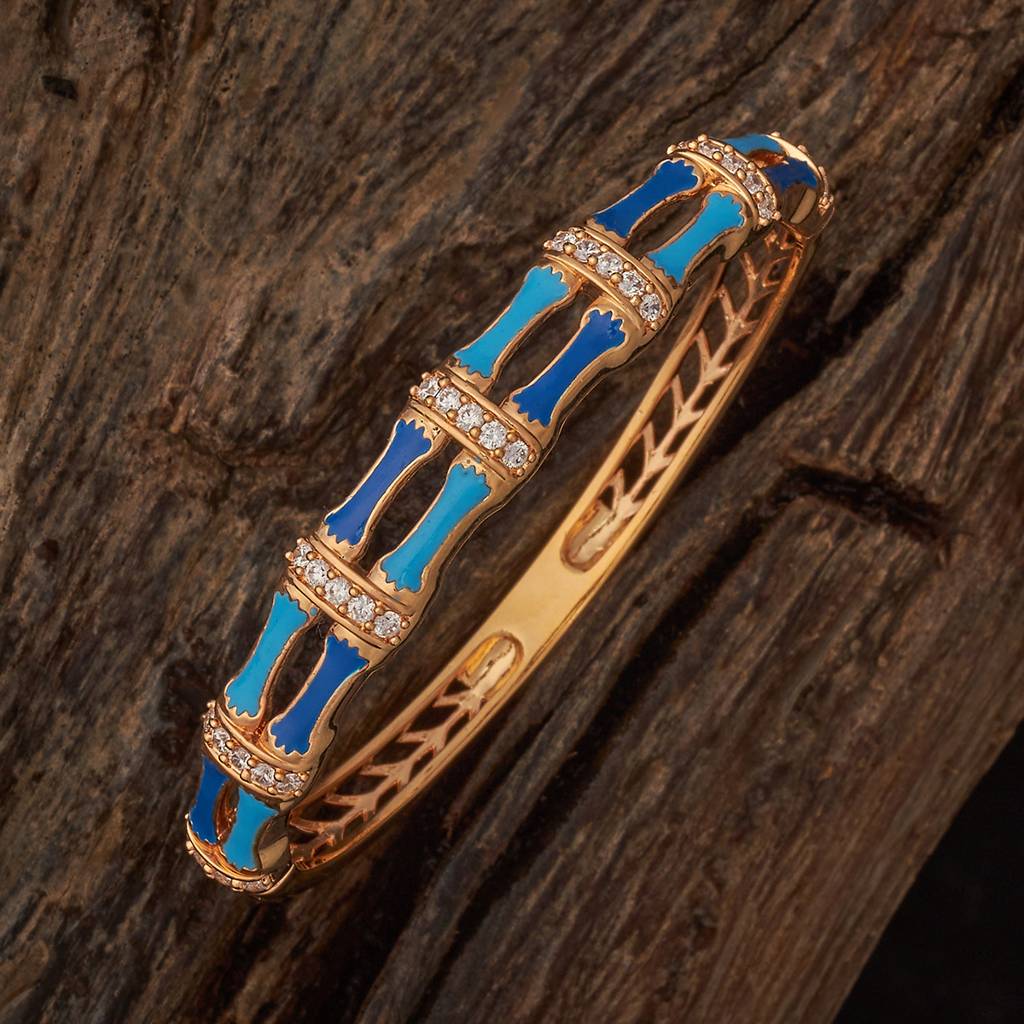 Kushal'S Fashion Jewellery  Gold-Plated Party Zircon Kada-182277 : 445592