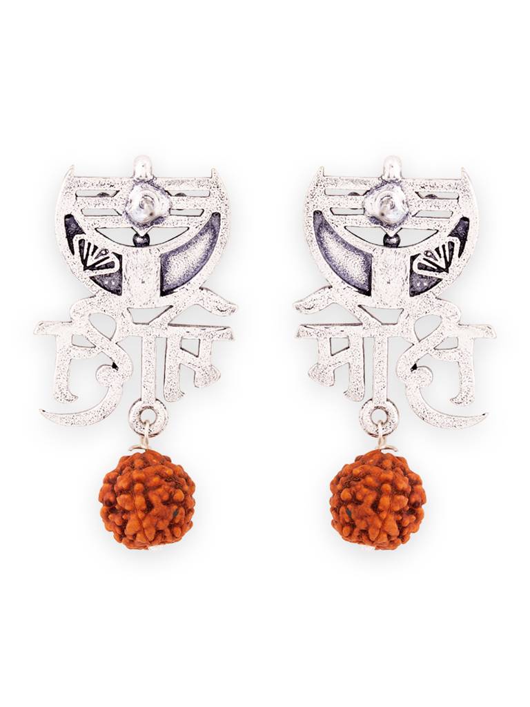 Aham Brahmasmi Moksh Rudraksha Beads Earrings : 8905124111811