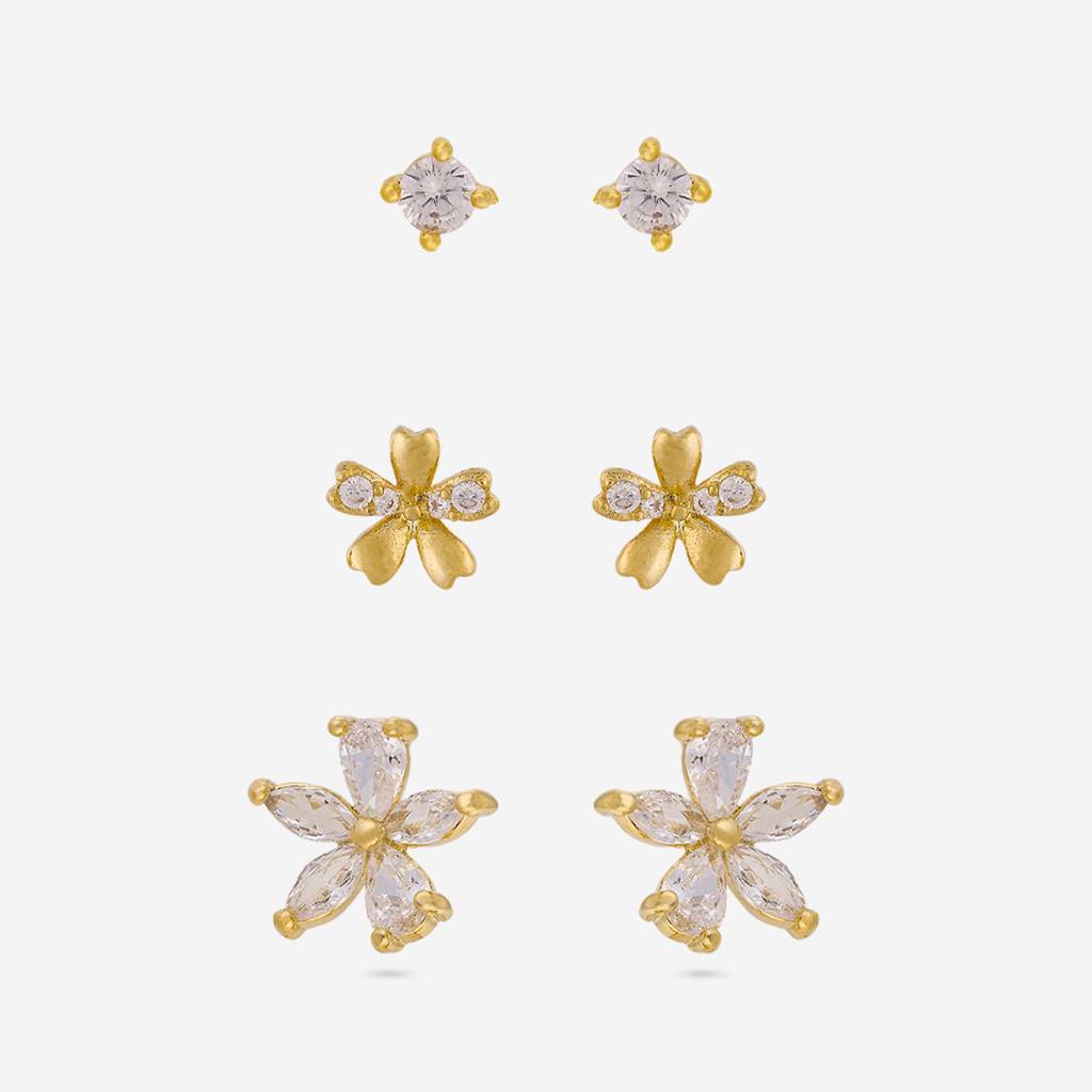 White Gold-Plated Party Zircon Studs - 460078 : 460078