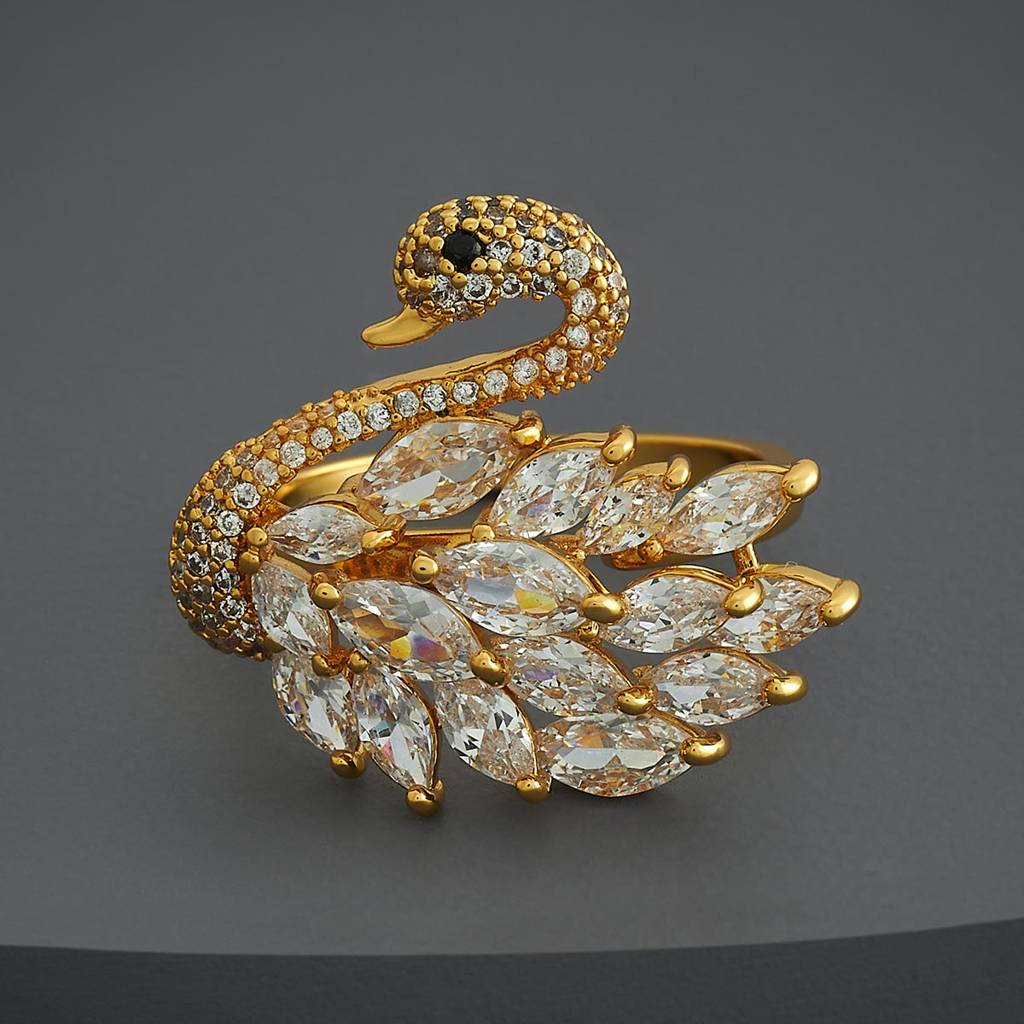 Kushal'S Fashion Jewellery White Gold-Plated Party Trendy Zircon Finger Ring-186734 : 445209