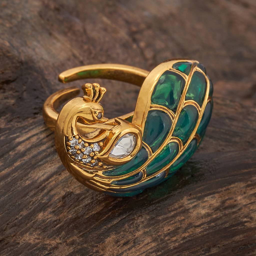 Kushal'S Fashion Jewellery Victorian-Plated Ethnic Kundan Finger Ring-182235 : 435318