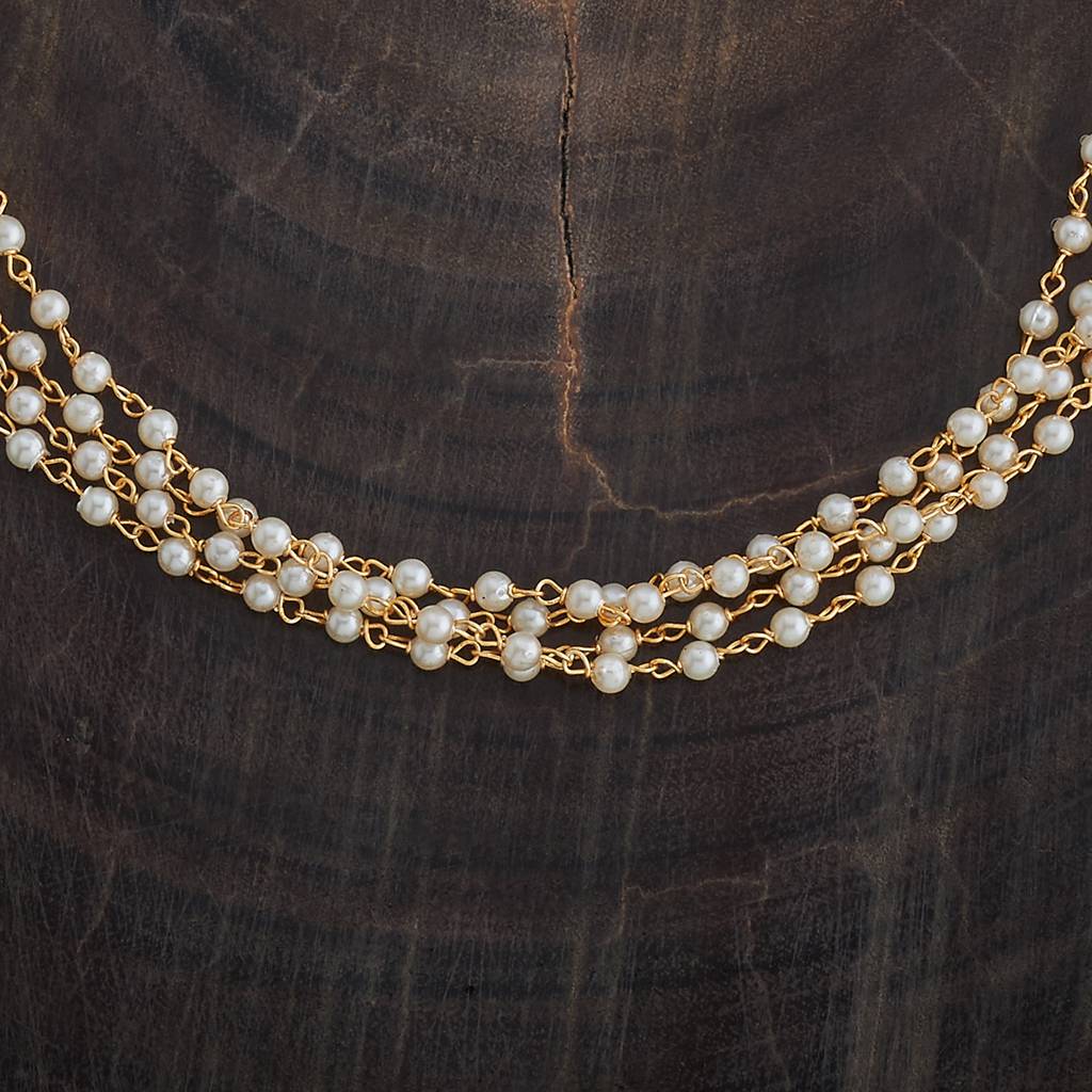 Kushal'S Fashion Jewellery Green Gold-Plated Ethnic Antique Chain-181008 : 439876