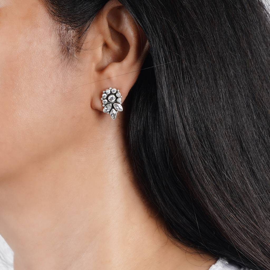 Zircon Silver Earrings For Women : SSE732