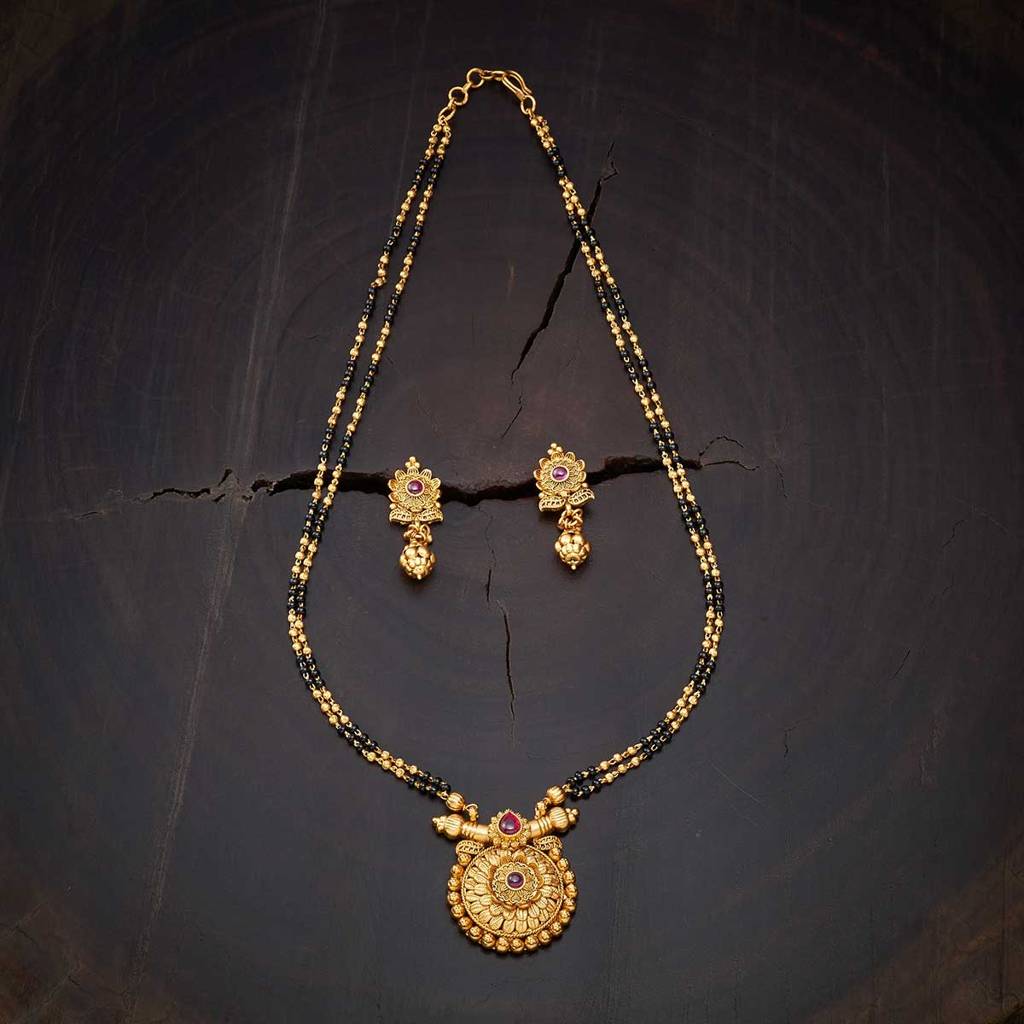 Kushal'S Fashion Jewellery Ruby Gold-Plated Ethnic Antique Mangalsutra -139971 : 399784