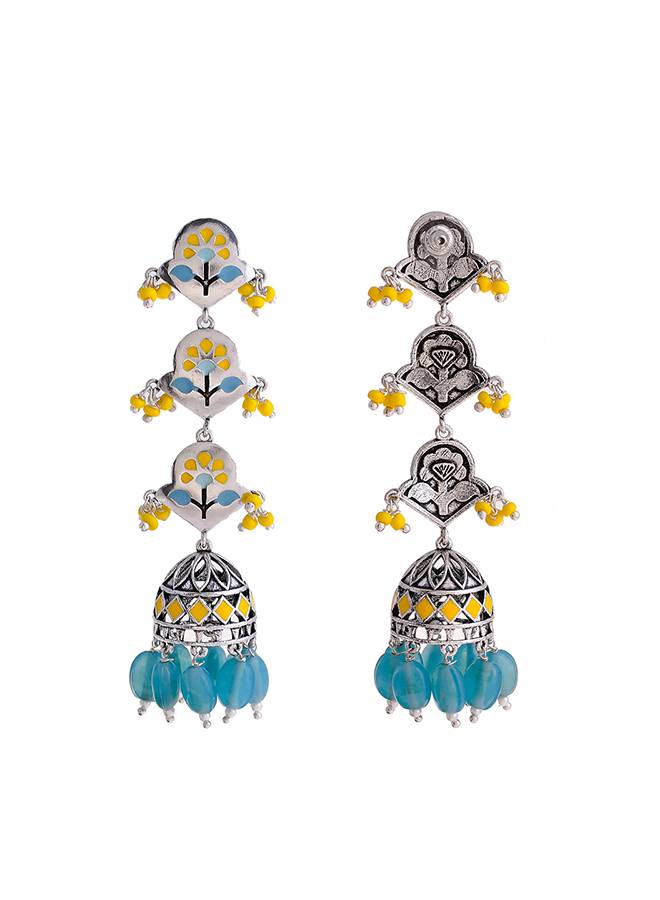 Bagh E Fiza Spring Layered Jhumka Earrings : 8907617929286