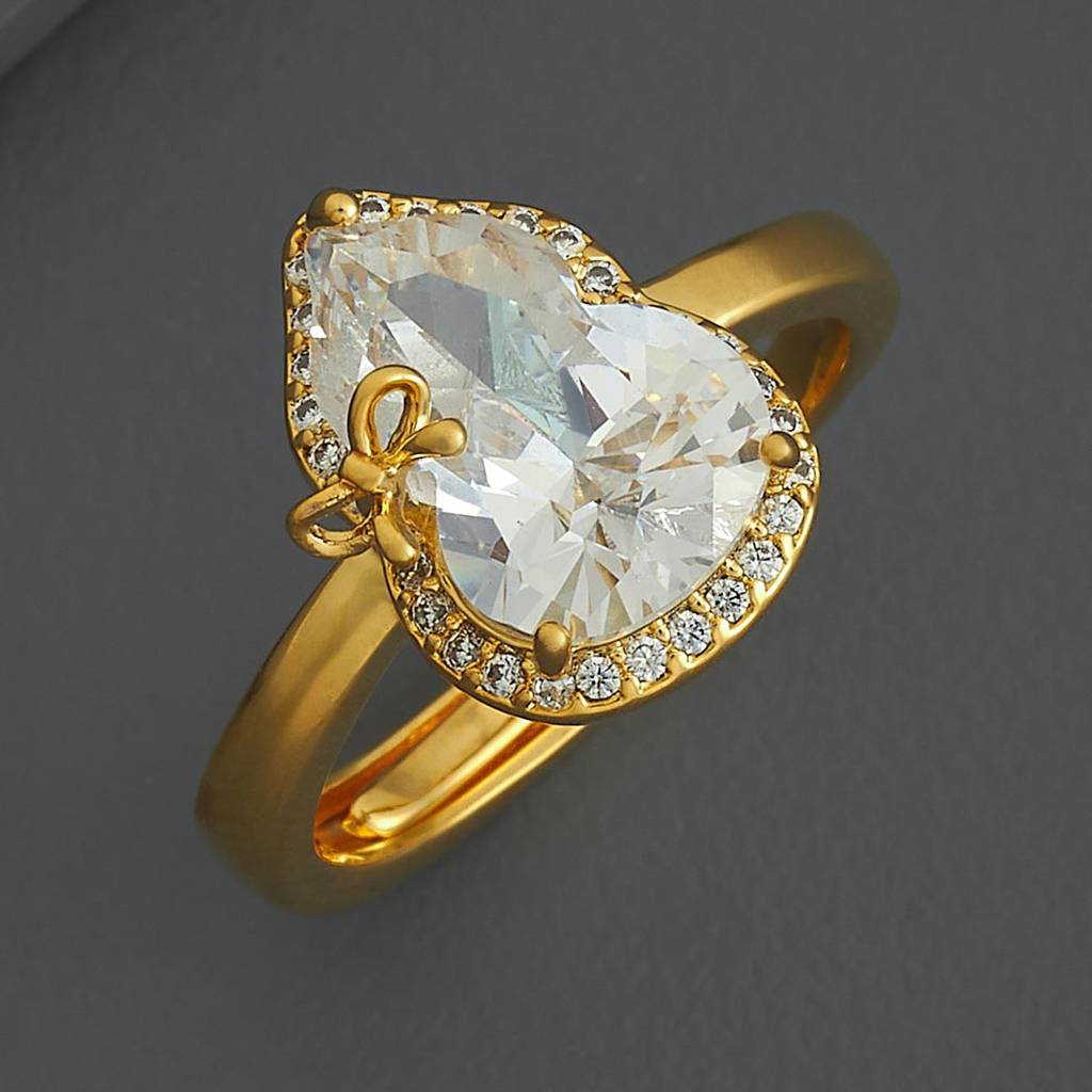 Kushal'S Fashion Jewellery White Gold-Plated Party Trendy Zircon Finger Ring-186897 : 445480