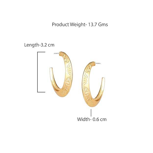 Rosegold Plated Modern And Timeless Half Moon Shape Half Hoop Earrings For Girls : 206708-2NIGER