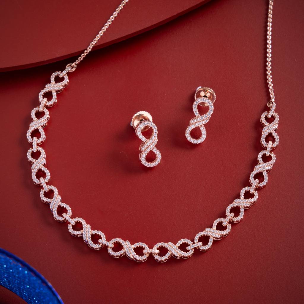 Party Zircon Necklace Set-185646 : 442791