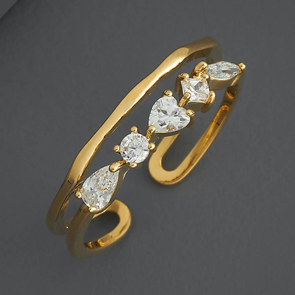 Kushal'S Fashion Jewellery White Gold-Plated Party Trendy Zircon Finger Ring-186812 : 445376