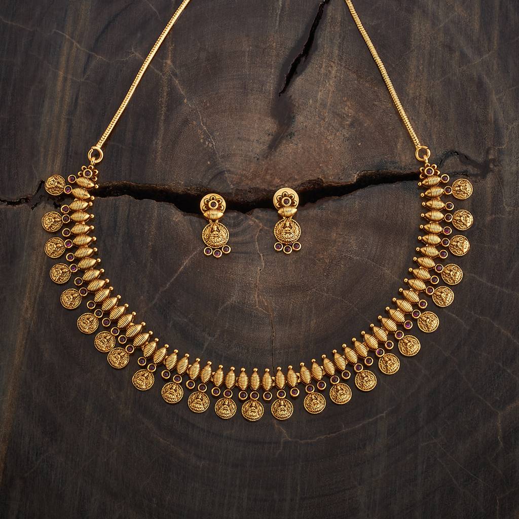 Kushal'S Fashion Jewellery Ruby Gold-Plated Ethnic Antique Jewellery ...