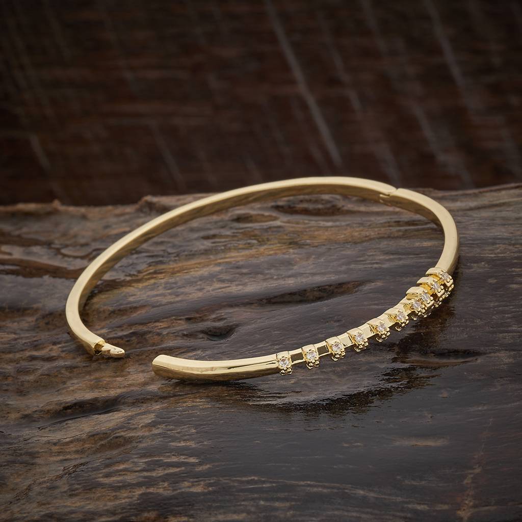 Kushal'S Fashion Jewellery White Gold-Plated Party Zircon Kada-184871 : 441352