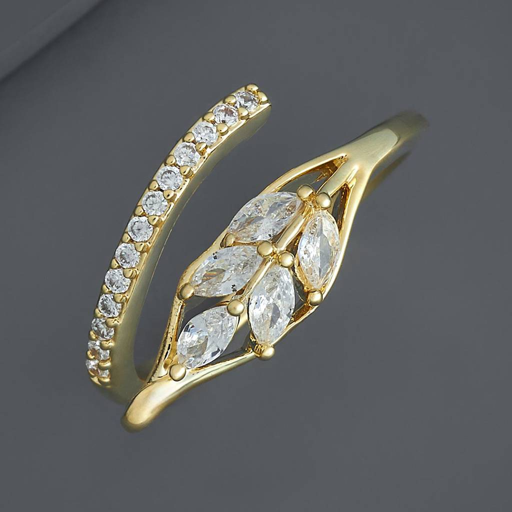 Kushal'S Fashion Jewellery White Gold-Plated Party Trendy Zircon Finger Ring-186037 : 443680