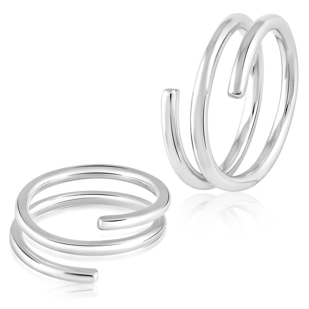 925 Sterling Silver Adjustable Spiral Design Toe Ring Fancy Comfortable Bichiya Gift For Women : PF18TR10S