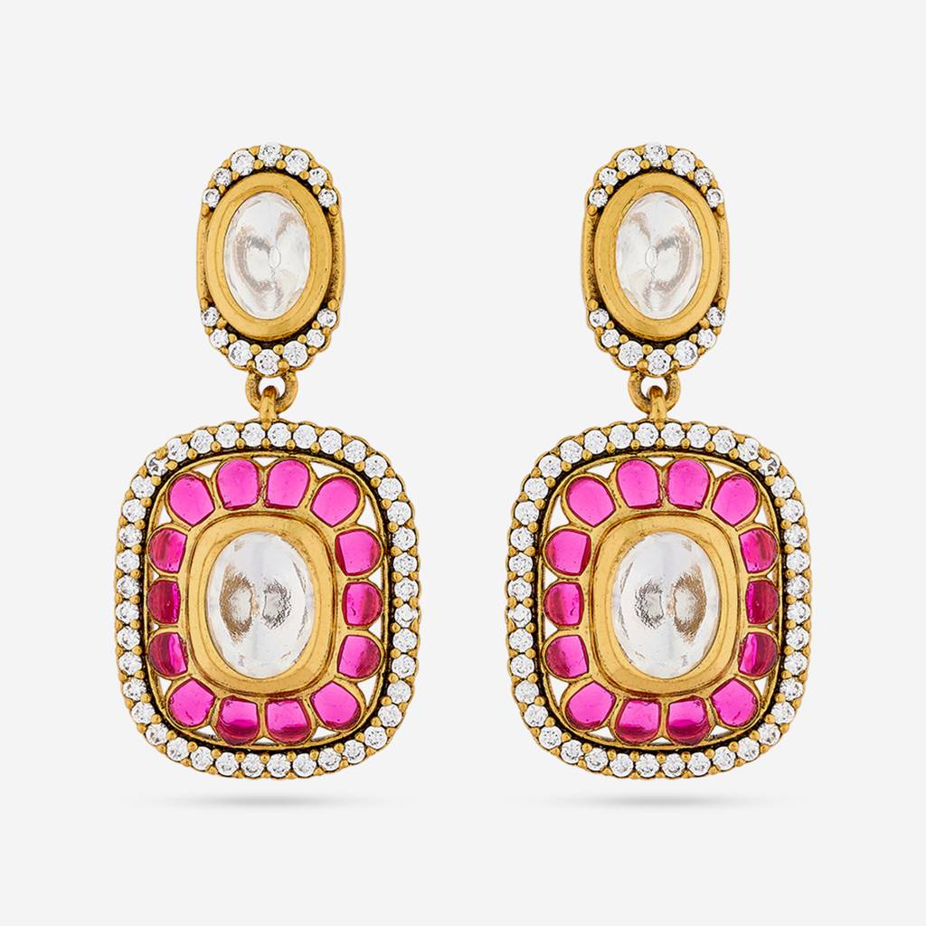 Victorian Plated Ethnic Kundan Drops -189236 : 449725