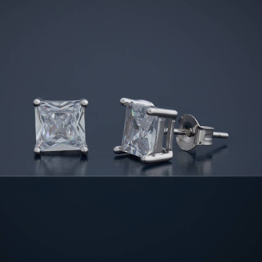 Kushal'S Fashion Jewellery Plated Zircon 92.5 Sterling Silver Studs-183235 : 437847