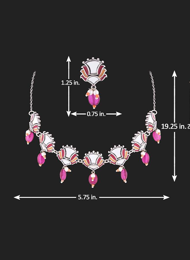 Thikri Mirrored Necklace Set : 8905124079647