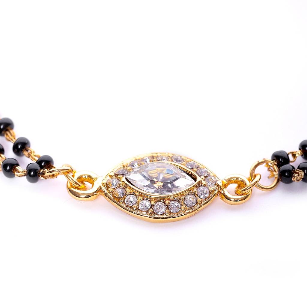 Estele Gold Plated Radiance Evil Eye Shaped Mangalsutra Bracelet For Women : 101938BR
