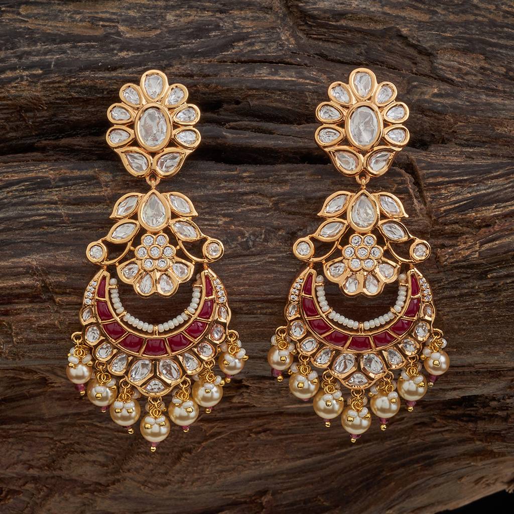 Kushal'S Fashion Jewellery Victorian-Plated Ethnic Kundan Drop Earrings-164026 : 409799