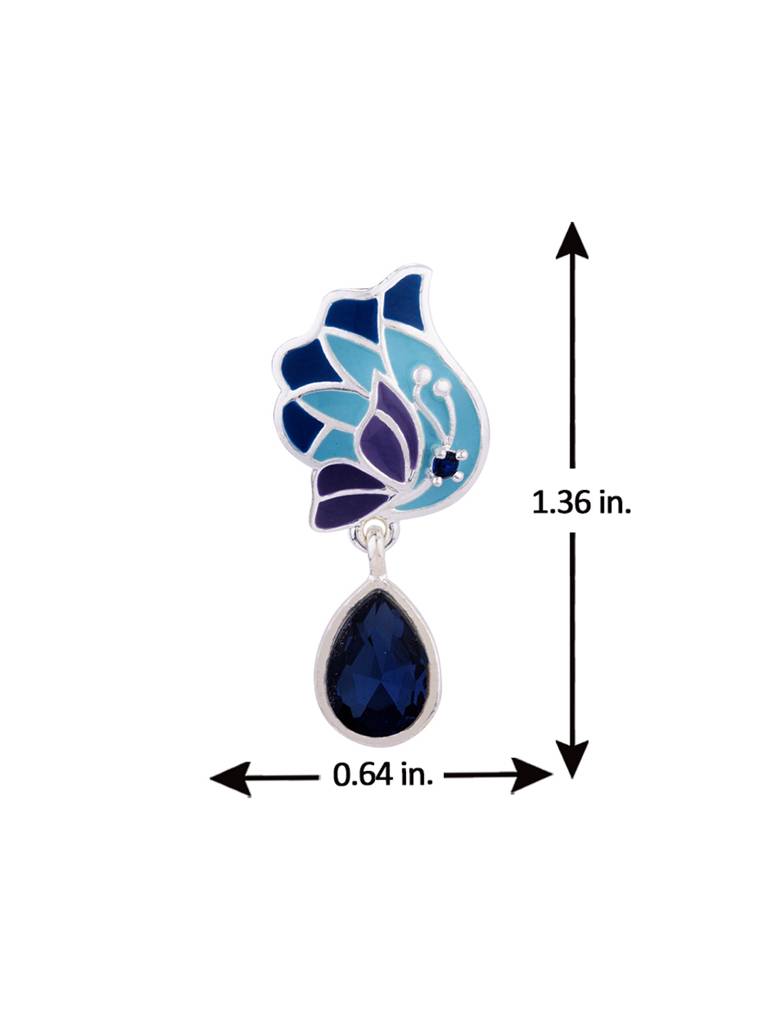 Butterfly Dew Drop Blue Earrings : 8905124049800