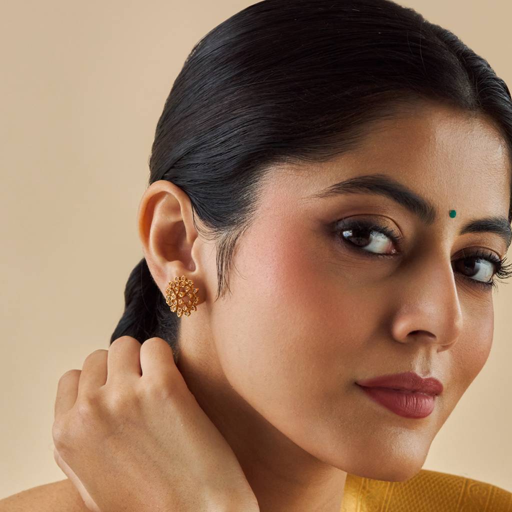 Kushal'S Fashion Jewellery White Gold-Plated Casual Wear Antique Earring-176956 : 424250